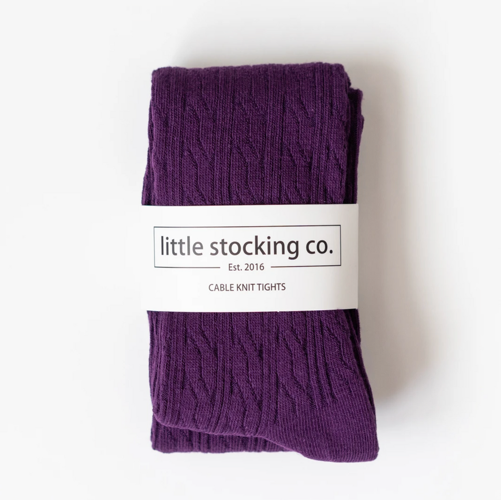 Plum Cable Knit Tights for Babies, Toddlers & Girls – Little Stocking  Company